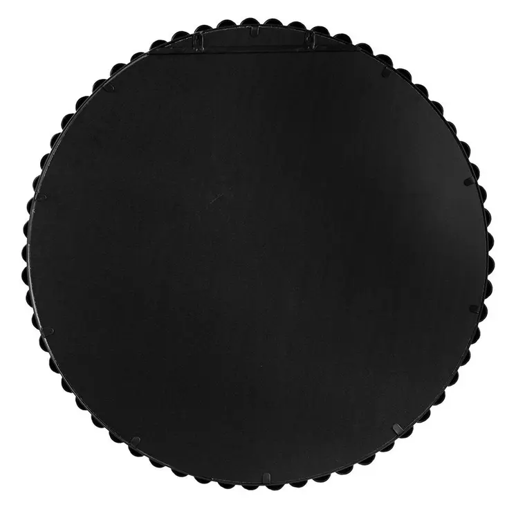 32" Black Round Iron Framed Accent Mirror