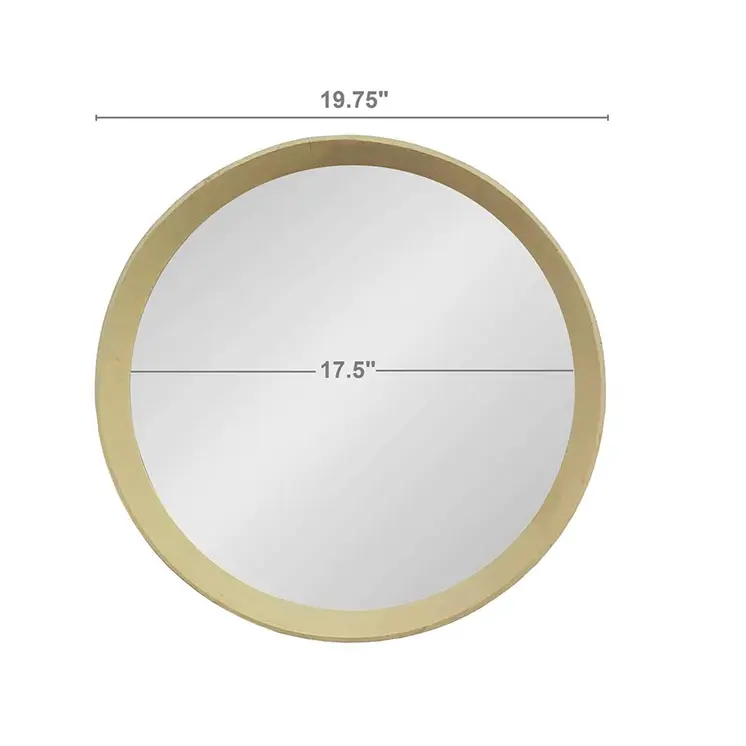 20" Cream Round Wood Framed Accent Mirror