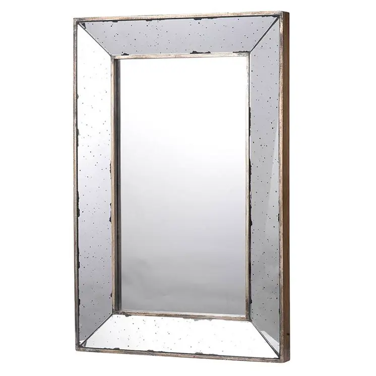 20" Silver Framed Antiqued Accent Mirror