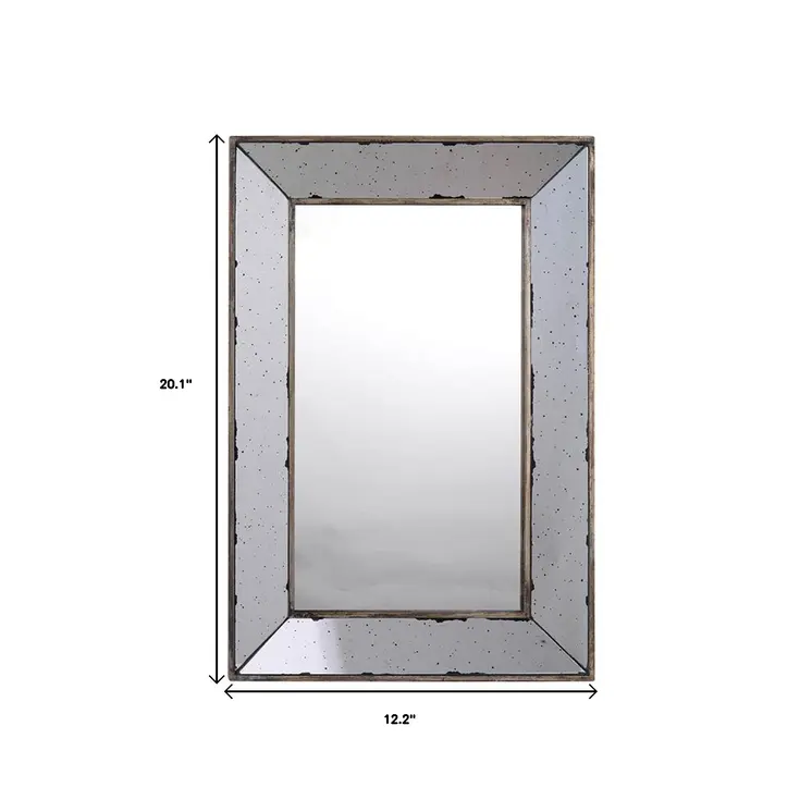 20" Silver Framed Antiqued Accent Mirror