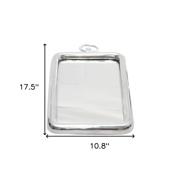 18" Silver Aluminum Framed Accent Mirror