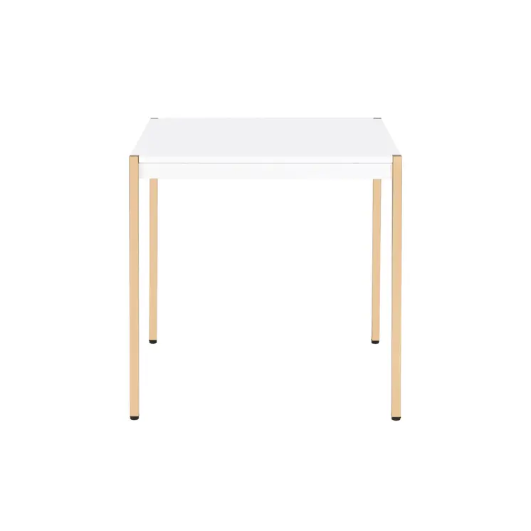 24" Gold And White Manufactured Wood Square End Table