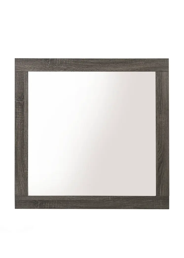 35" Square Wood Framed Mounted Dresser Mirror