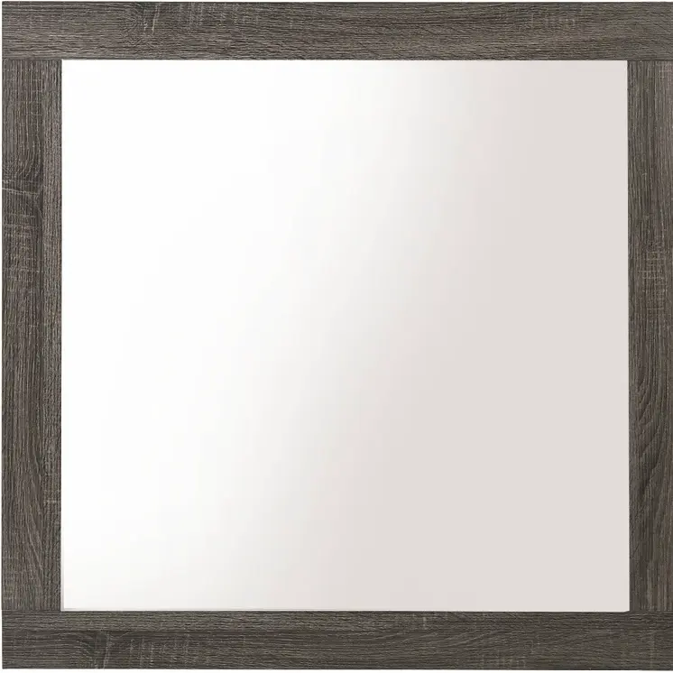 35" Square Wood Framed Mounted Dresser Mirror
