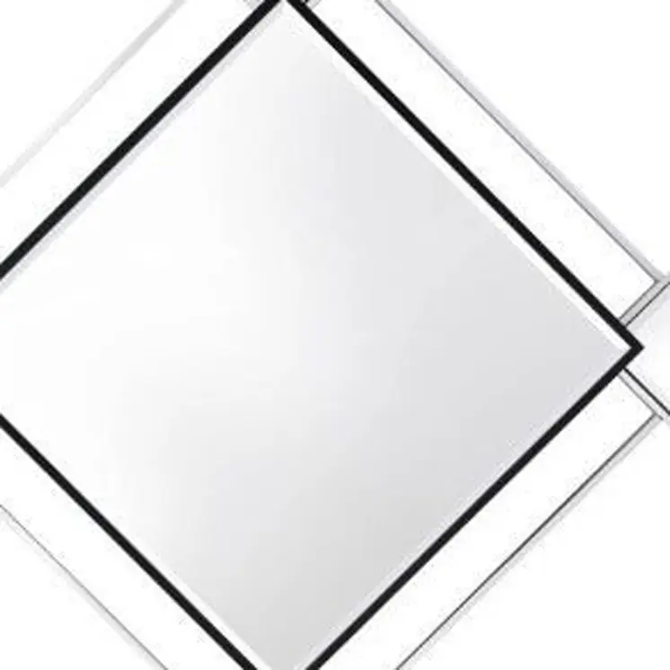 45" Gray And Black Abstract Metal Framed Accent Mirror