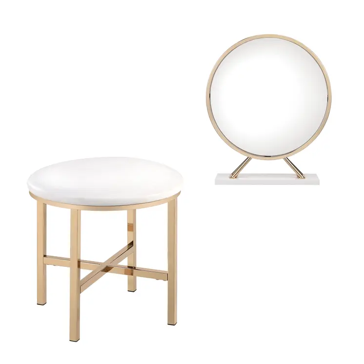 16" Round Metal Framed Freestanding Mirror