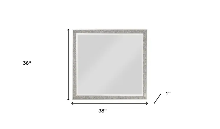 36" Square Wood Framed Mounted Dresser Mirror