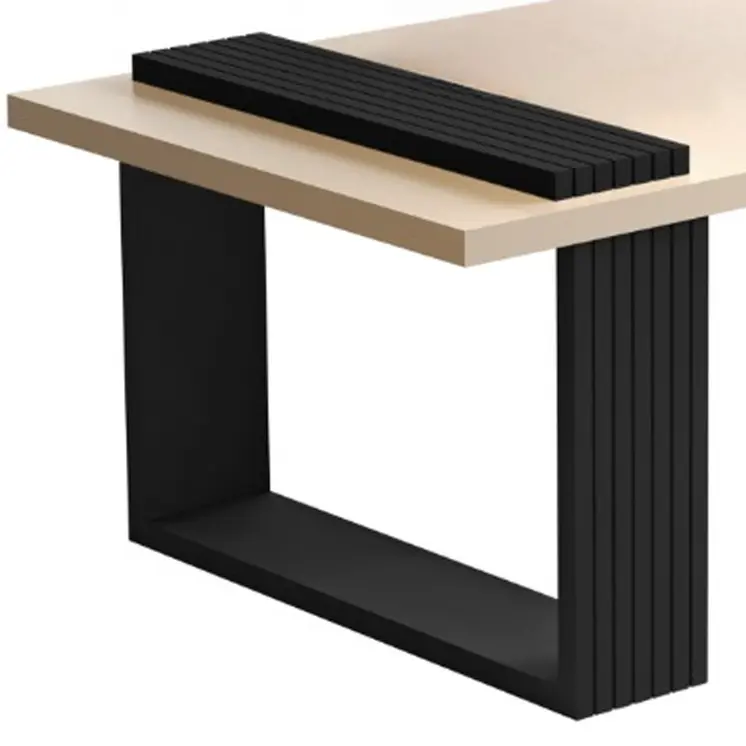 32" Off White And Black and Off White Coffee Table