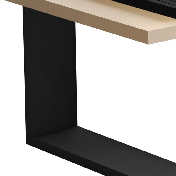 32" Off White And Black and Off White Coffee Table