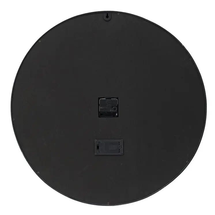 23" Circle Black and Silver Wood and Glass Analog Wall Clock