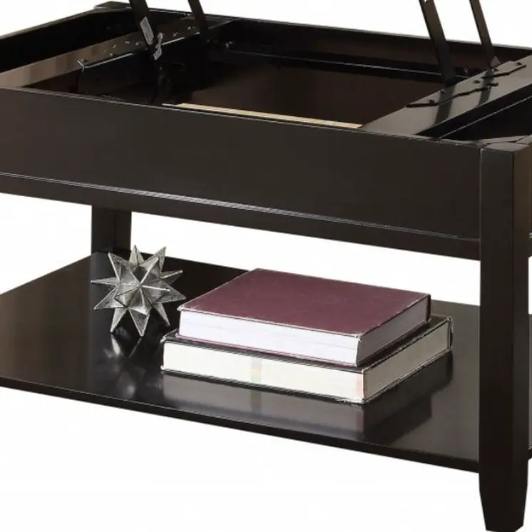 40" Black Wood Lift Top Coffee Table