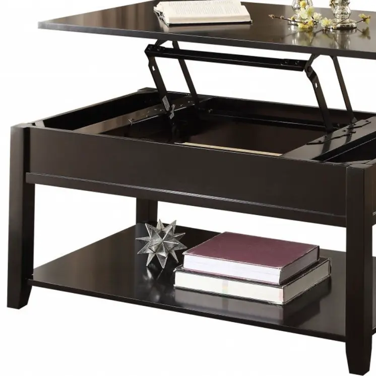 40" Black Wood Lift Top Coffee Table
