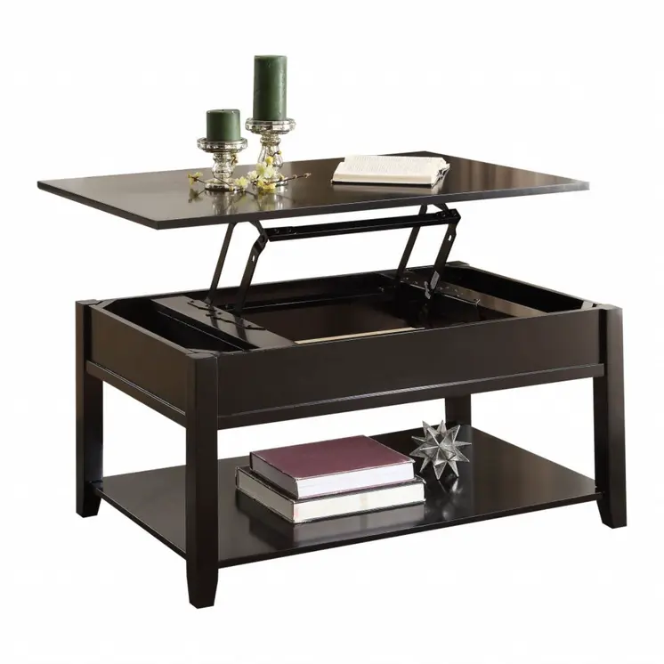 40" Black Wood Lift Top Coffee Table