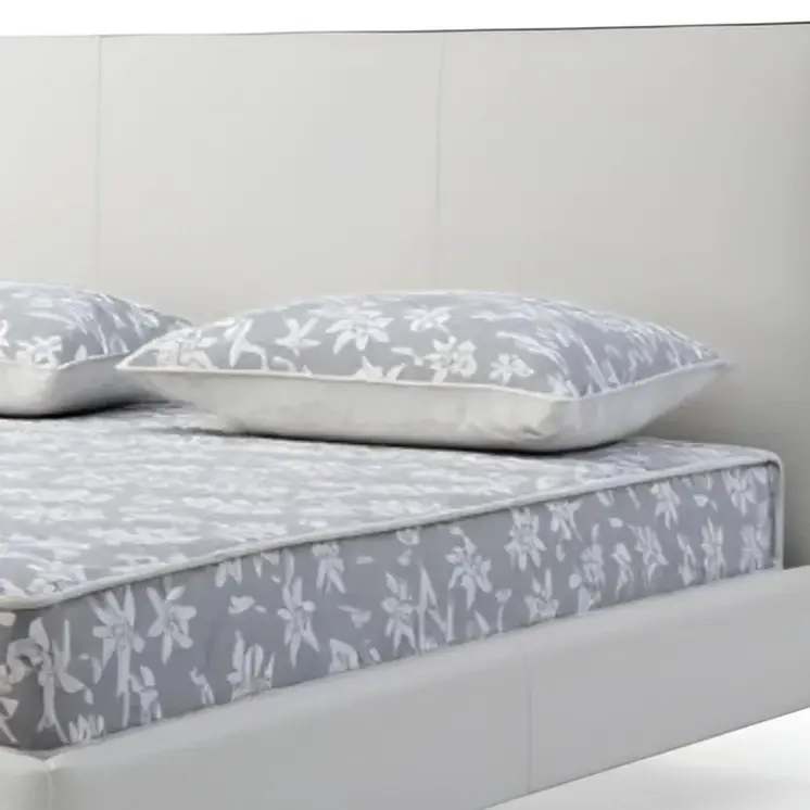 King White Upholstered Faux Leather Bed With USB