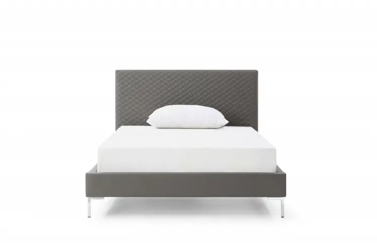 Dark Gray Faux Leather Full Bed Frame