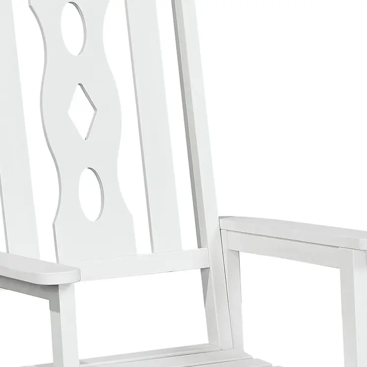 45" White Heavy Duty Plastic Rocking Chair