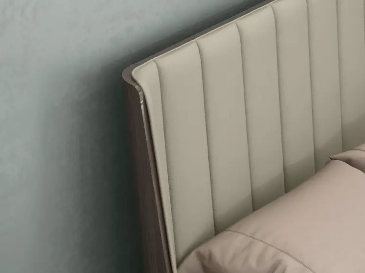 King Grey Upholstered Faux Leather and Ivory Gloss Bed Frame