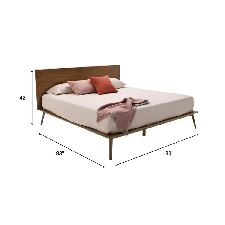 Brown Wood And King Bed Frame