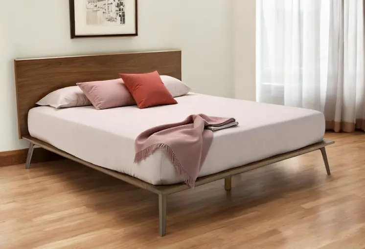 Brown Wood And King Bed Frame