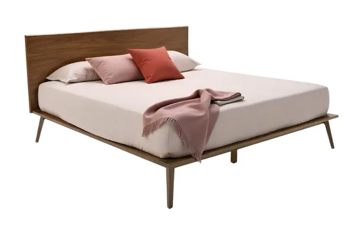 Brown Wood And King Bed Frame