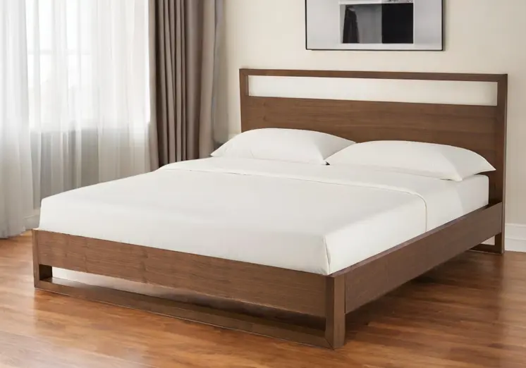 Brown Wood And California King Bed Frame