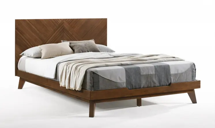 Brown Wood Queen Bed Frame