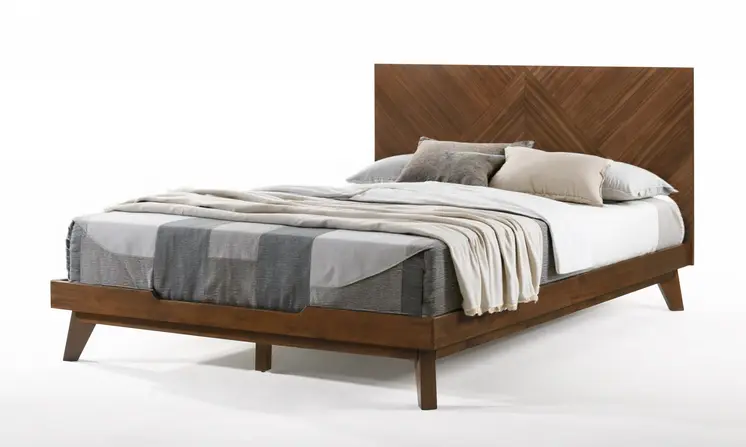 Brown Wood Queen Bed Frame