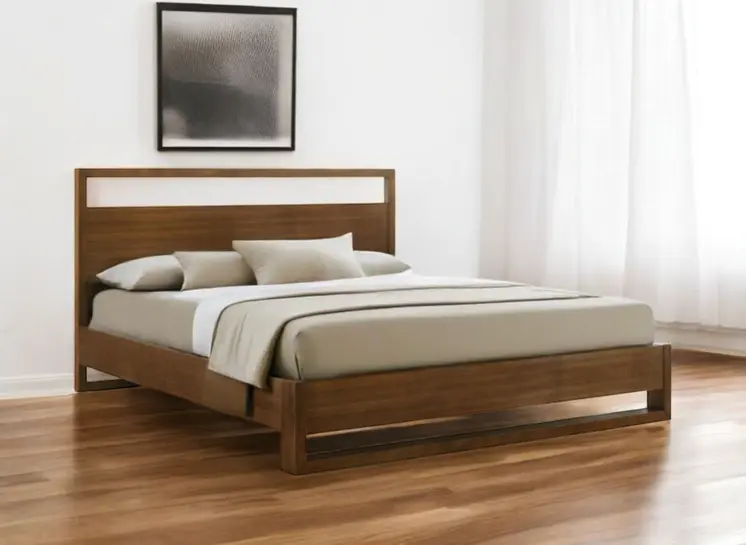 Brown Wood Queen Bed Frame