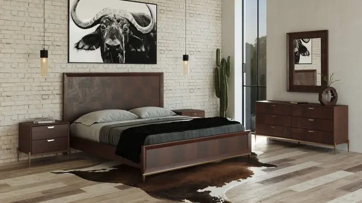 Brown Wood Queen Bed Frame