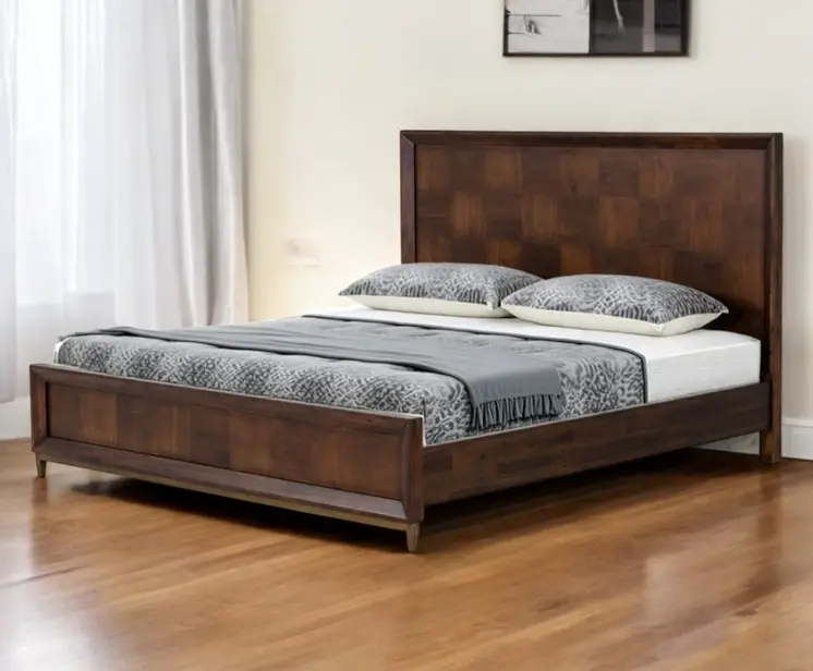 Brown Wood Queen Bed Frame