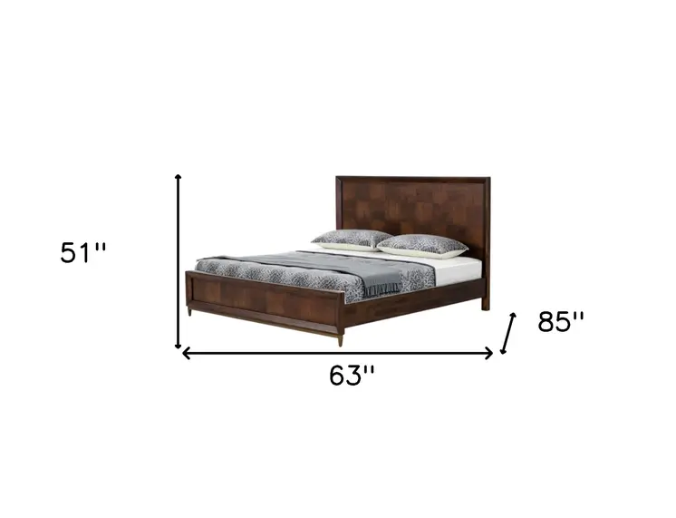 Brown Wood Queen Bed Frame