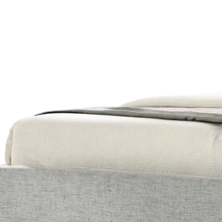 Brown and Gray Wood Upholstered King Bed Frame