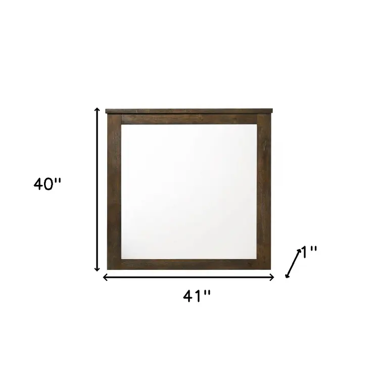 40" Square Wood Framed Mounted Dresser Mirror