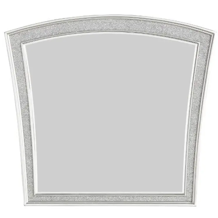44" Platinum Abstract Wood Framed Mounted Dresser Mirror