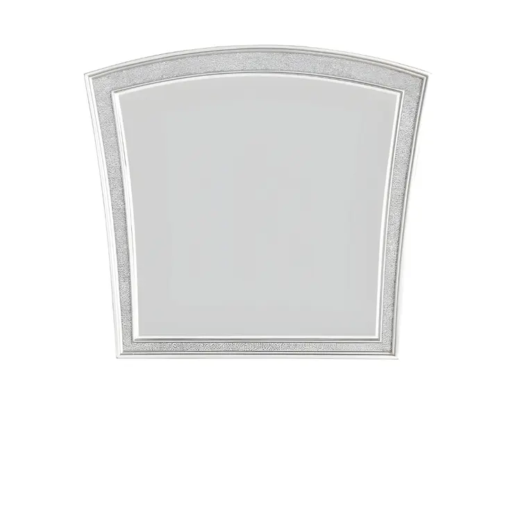 44" Platinum Abstract Wood Framed Mounted Dresser Mirror
