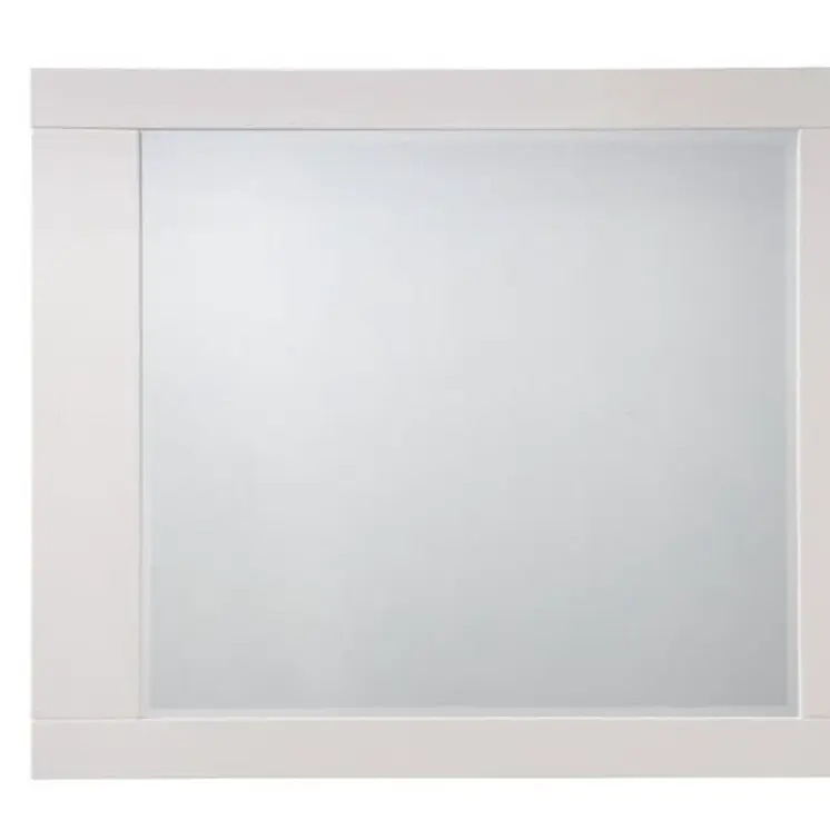 37" White Square Wood Framed Mounted Dresser Mirror