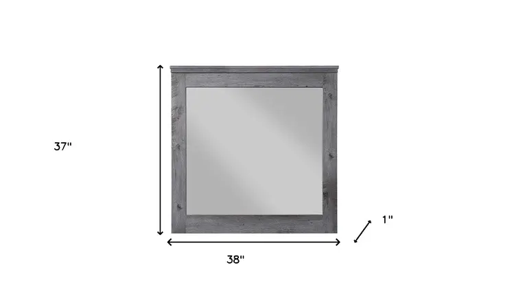 38" Square Wood Framed Mounted Dresser Mirror