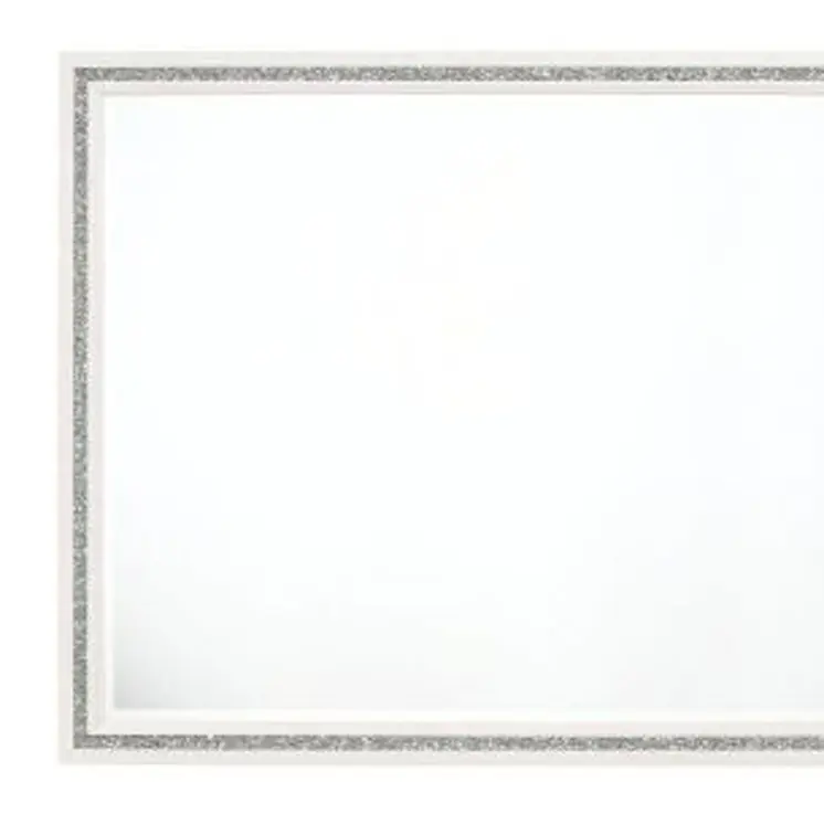 35" White Wood Framed Mounted Dresser Mirror