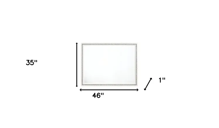 35" White Wood Framed Mounted Dresser Mirror