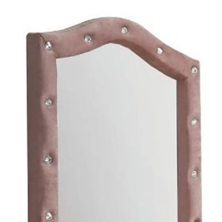 30" Pink Abstract Wood Framed Mounted Dresser Mirror