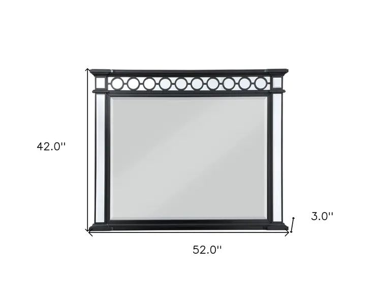 42" Gunmetal Wood Framed Mounted Dresser Mirror