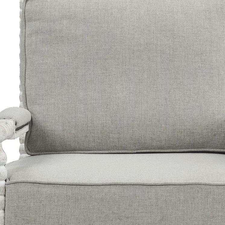 35" Gray and White Linen Club Chair