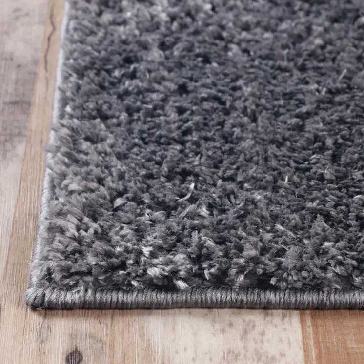 8' Gray Distressed Shag Runner Area Rug