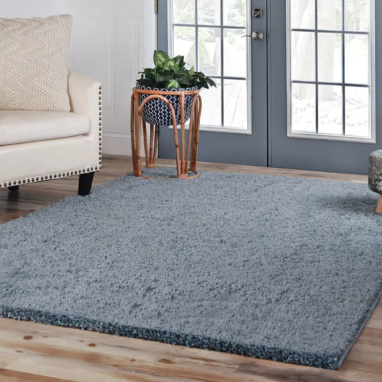 8' X 10' Blue Shag Area Rug