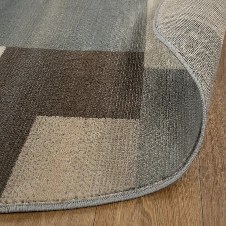 5' Gray Patchwork Round Rug