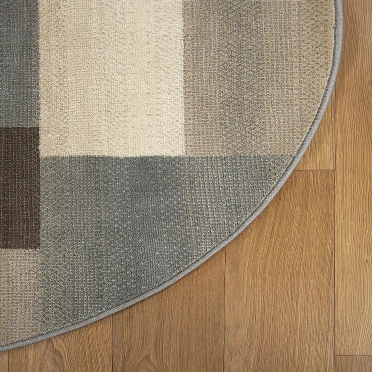 5' Gray Patchwork Round Rug