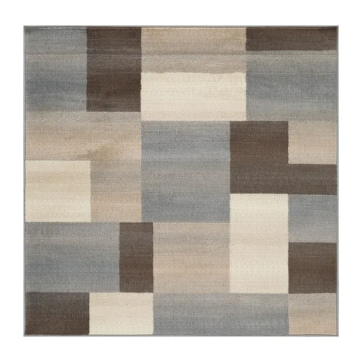 8' Gray Patchwork Square Rug