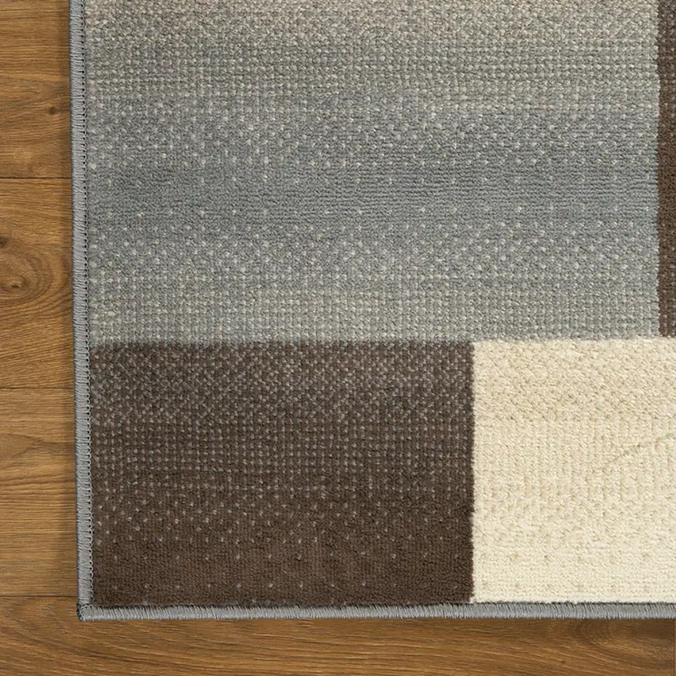 8' Gray Patchwork Square Rug