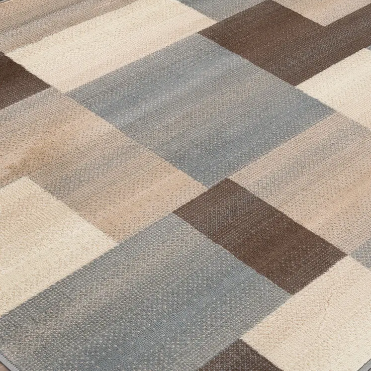 8' Gray Patchwork Square Rug