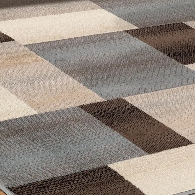8' Gray Patchwork Square Rug